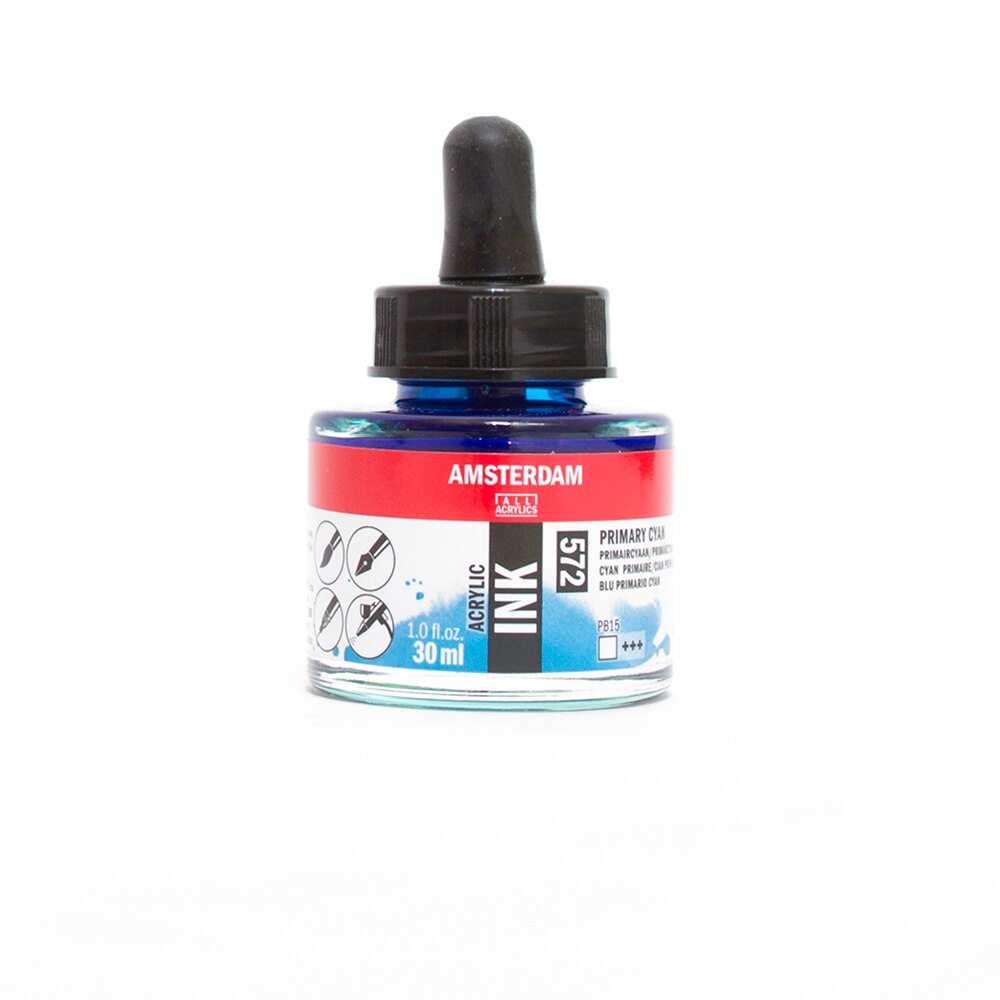Amsterdam, Ink, Acrylic, Art & School, Acrylic, 30ml, 266260, Primary Cyan